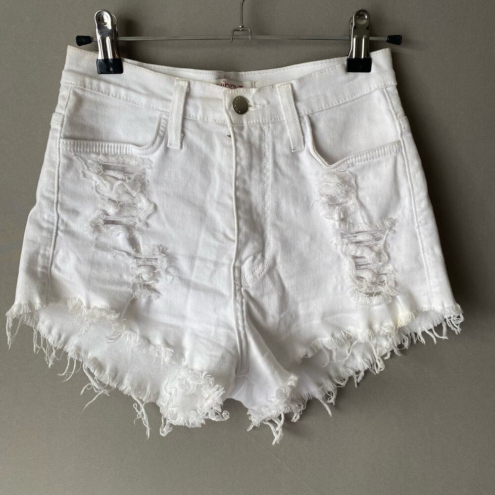 Vibrant M.I.U. sz S white‎ cut off jean shorts